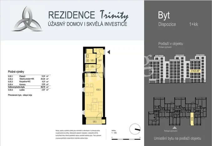 Pronájem bytu 1+kk, Praha - Karlín, U Mlýnského kanálu, 37 m2