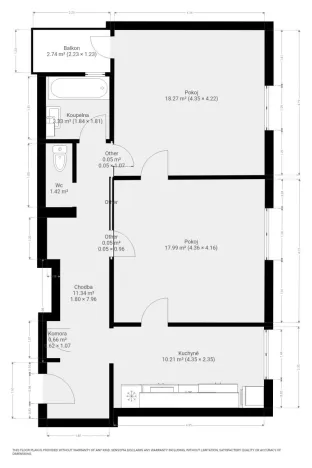 Pronájem bytu 2+1, Brno - Veveří, Bayerova, 59 m2