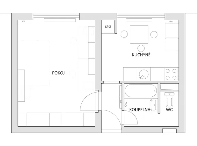 Prodej bytu 1+1, Brno, Palackého třída, 32 m2