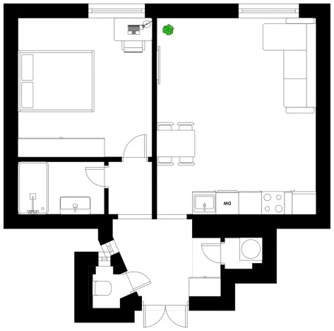 Pronájem bytu 2+kk, Praha - Nusle, U křížku, 50 m2