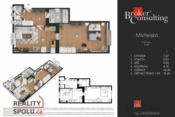 Prodej bytu 2+kk, Praha - Michle, Michelská, 57 m2