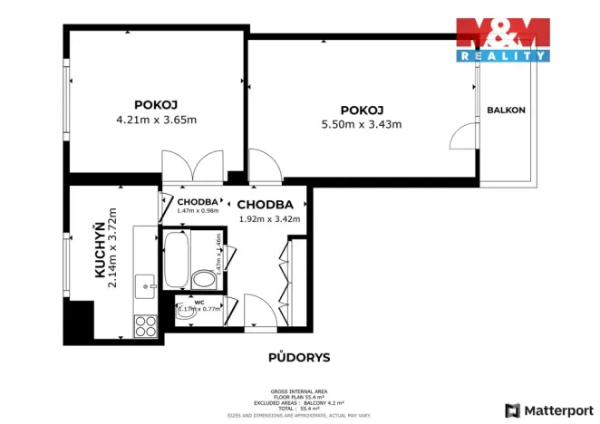 Pronájem bytu 2+1, Ostrava - Hrabůvka, U Prodejny, 53 m2