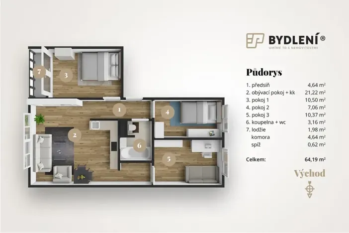 Pronájem bytu 4+kk, Litoměřice, Družstevní, 64 m2