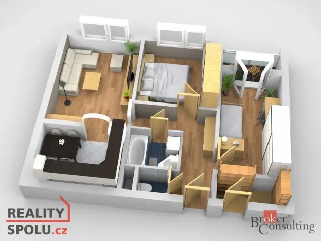 Pronájem bytu 3+kk, Praha - Chodov, Valentova, 63 m2