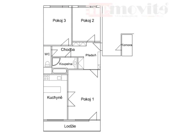 Pronájem bytu 3+1, Praha - Braník, Vavřenova, 76 m2