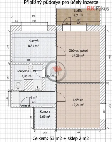 Pronájem bytu 2+1, Třebíč - Horka-Domky, Kubišova, 48 m2