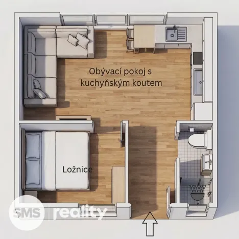 Prodej bytu 1+1, Brno - Štýřice, Gallašova, 27 m2