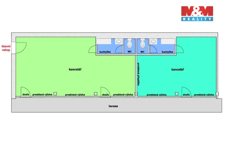 Pronájem kanceláře, Ostrava - Moravská Ostrava, Brandlova, 86 m2