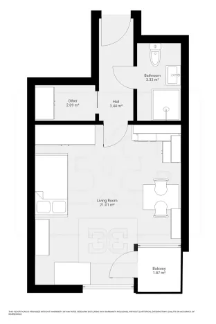 Pronájem bytu 1+kk, Praha - Kbely, Pod Nouzovem, 31 m2