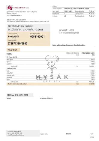 Prodej bytu 3+1, České Budějovice - České Budějovice 2, Otavská, 71 m2