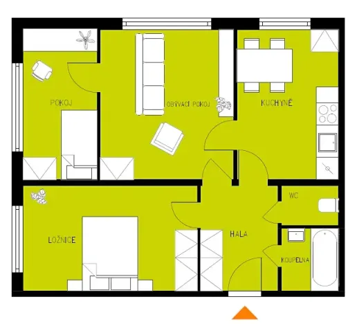 Pronájem bytu 3+1, Česká Lípa, Okružní, 58 m2