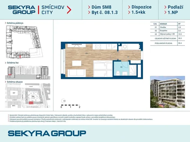 Prodej bytu 1+kk, Praha, Šiklové, 28 m2