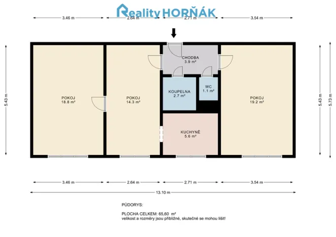 Prodej bytu 3+1, Dražíč, 56 m2
