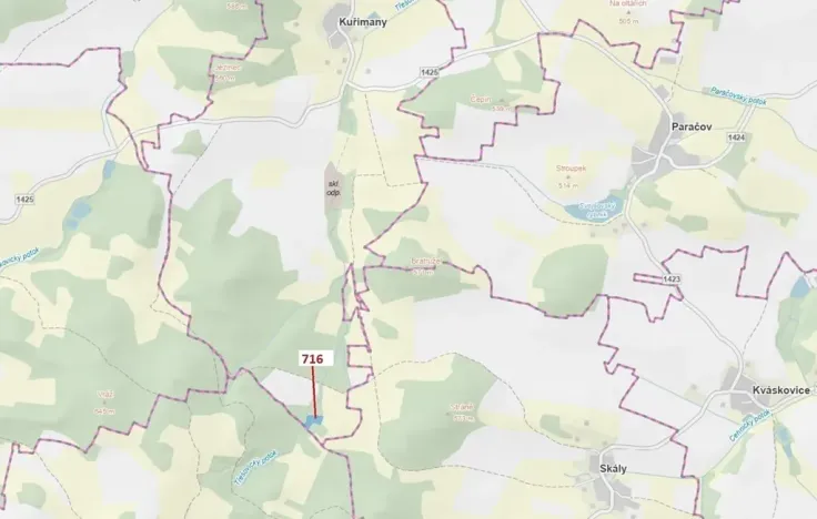 Dražba lesa, Kuřimany, 4499 m2