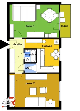 Prodej bytu 2+1, Brno, Souběžná, 57 m2