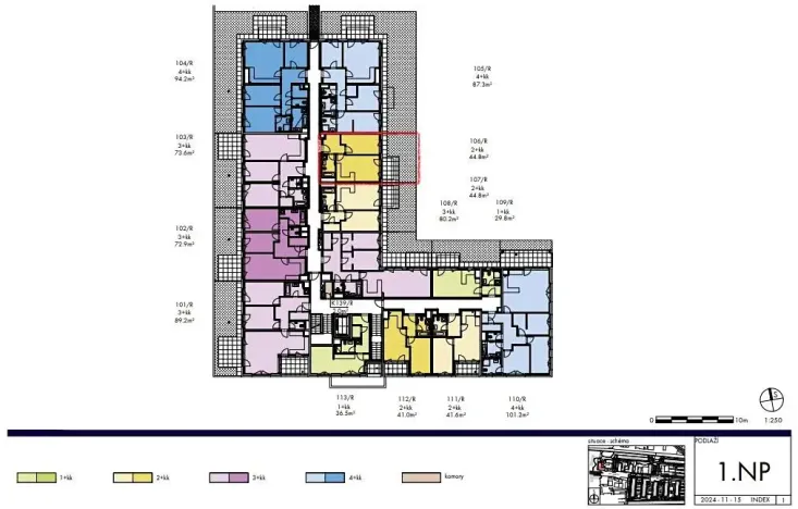Prodej bytu 2+kk, Praha - Vysočany, Pod Harfou, 43 m2