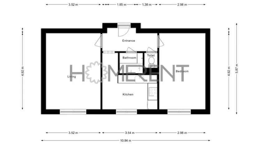 Pronájem bytu 2+1, Praha - Libeň, Konšelská, 49 m2