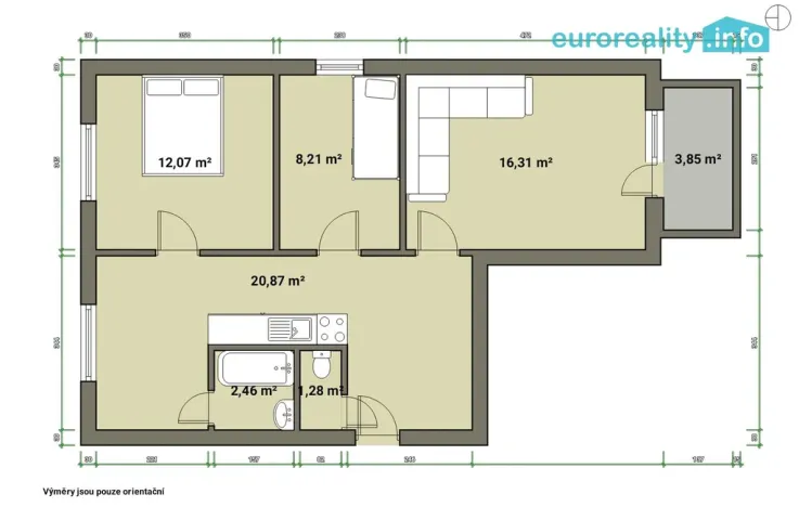 Prodej bytu 3+1, Kraslice, B. Smetany, 62 m2
