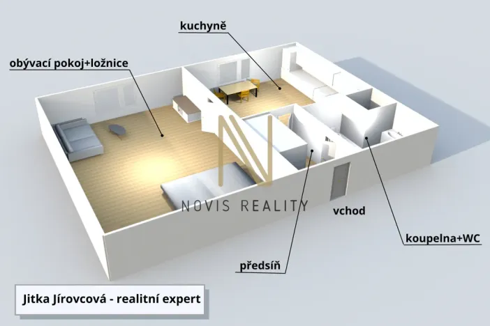 Pronájem bytu 1+1, Domažlice, 17. listopadu, 39 m2