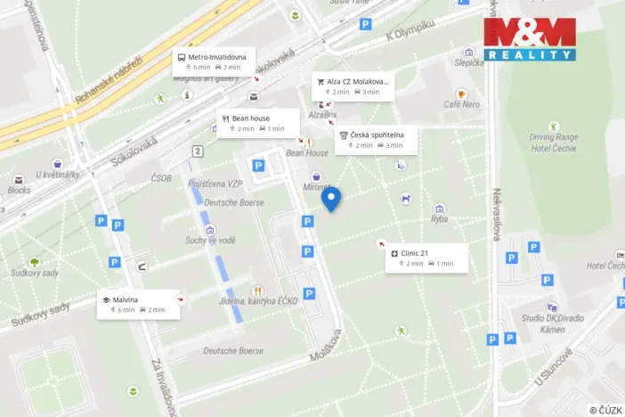 Pronájem bytu 3+kk, Praha - Karlín, Molákova, 56 m2