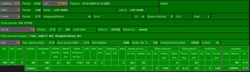 Prodej lesa, Janová, 7449 m2