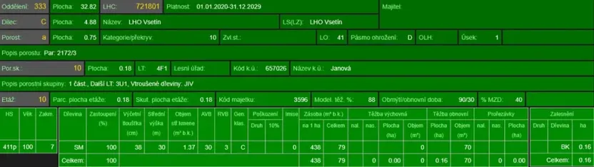 Prodej lesa, Janová, 7449 m2