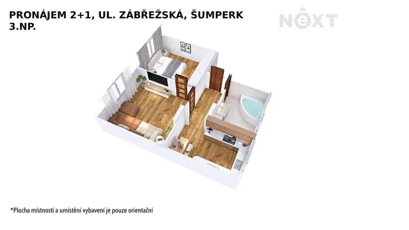 Pronájem bytu 2+1, Šumperk, Zábřežská, 55 m2