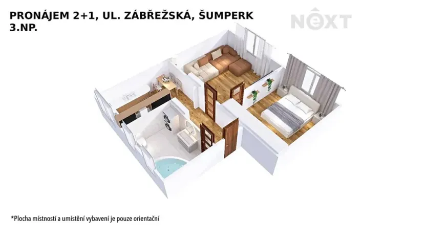 Pronájem bytu 2+1, Šumperk, Zábřežská, 55 m2