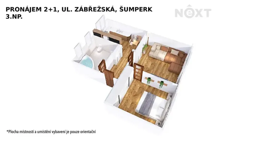 Pronájem bytu 2+1, Šumperk, Zábřežská, 55 m2