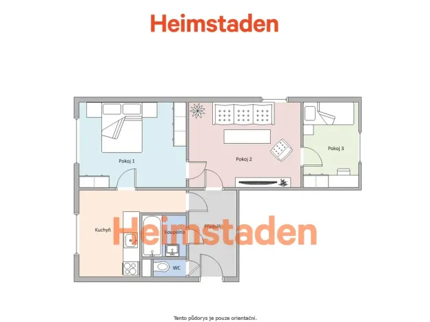 Pronájem bytu 3+1, Orlová - Lutyně, Masarykova třída, 55 m2