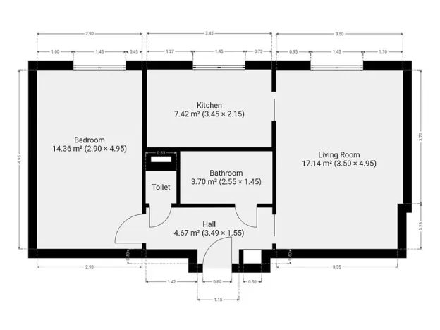 Pronájem bytu 2+1, Praha - Záběhlice, Púchovská, 50 m2