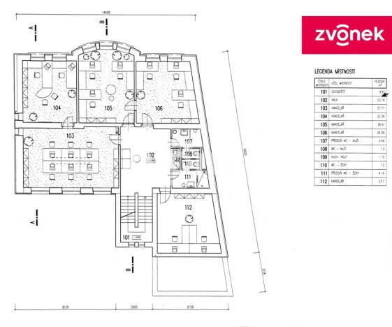 Pronájem kanceláře, Zlín, Vršava I, 460 m2