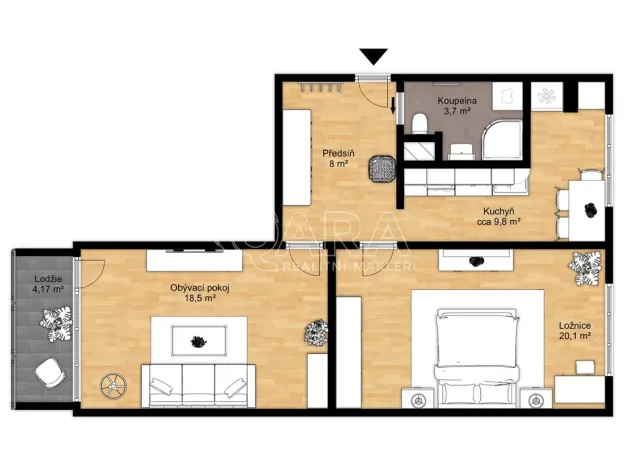 Pronájem bytu 2+1, Praha - Kamýk, Špirkova, 61 m2