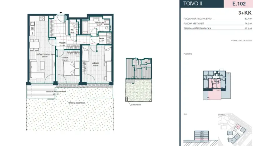 Prodej bytu 3+kk, Praha - Chodov, Komárkova, 80 m2