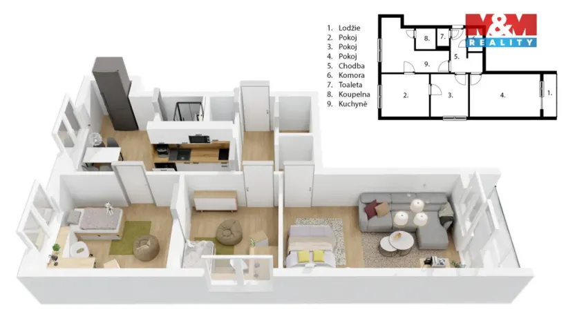 Prodej bytu 3+1, Pardubice - Bílé Předměstí, Na Drážce, 70 m2