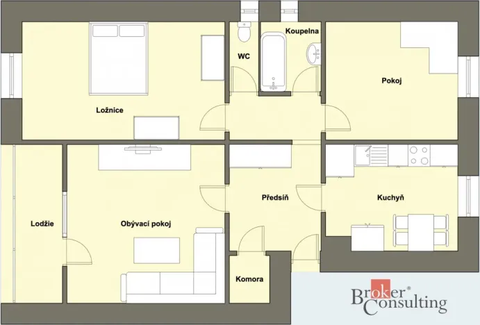 Prodej bytu 3+1, Hradiště, 73 m2