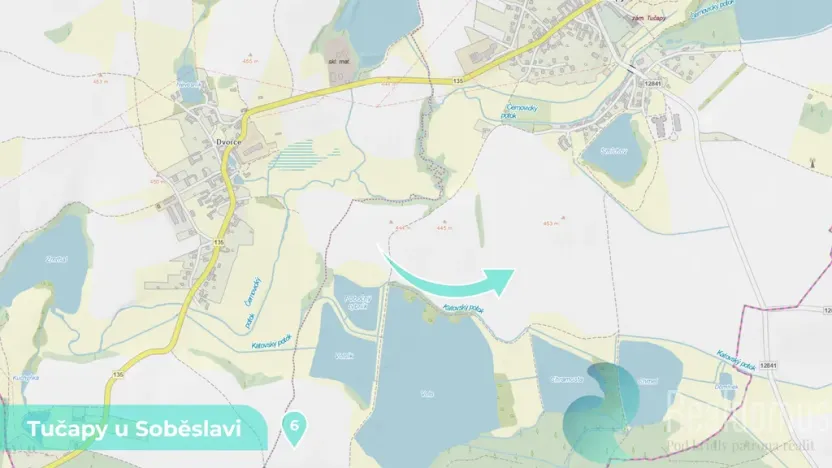 Prodej podílu 1/8 louky, Tučapy, 11561 m2