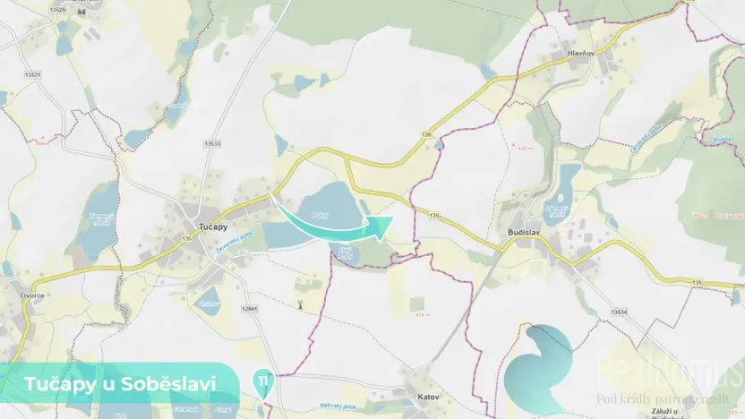Prodej podílu 1/8 louky, Tučapy, 11561 m2