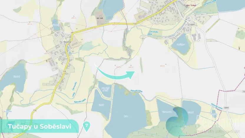 Prodej podílu 1/8 louky, Tučapy, 11561 m2