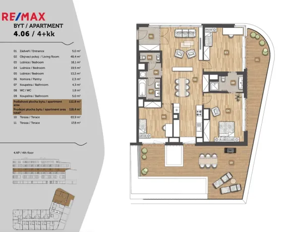 Prodej bytu 4+kk, Praha - Libeň, Zenklova, 118 m2