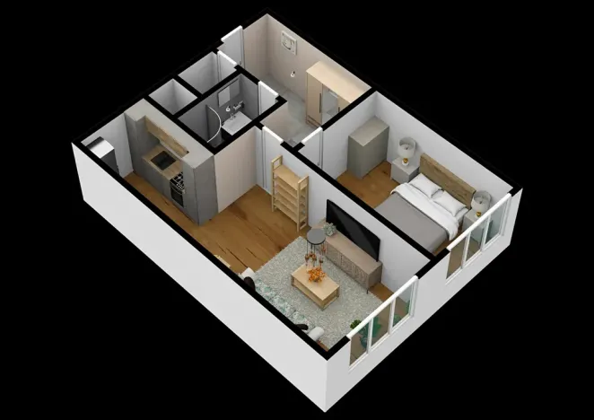 Pronájem bytu 2+kk, Praha - Komořany, Na Komořsku, 43 m2