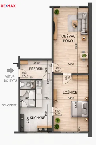 Prodej bytu 2+1, Veselí nad Lužnicí - Veselí nad Lužnicí I, Pod Markem, 63 m2