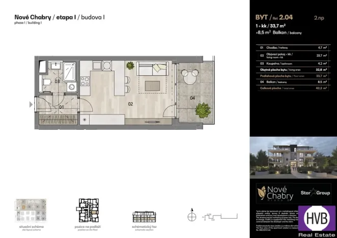 Prodej bytu 1+kk, Praha, U Traktorky, 33 m2