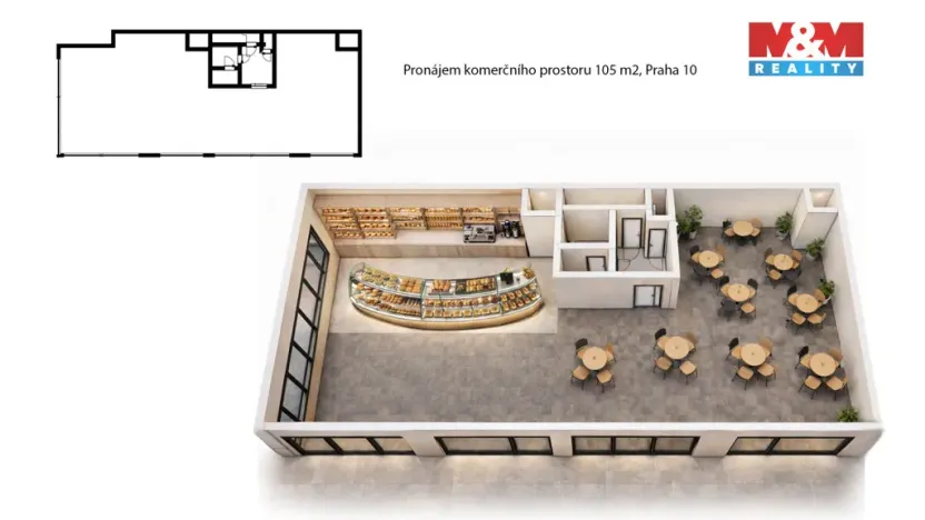 Pronájem obchodního prostoru, Praha - Michle, U plynárny, 105 m2