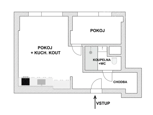 Pronájem bytu 2+kk, Vlašim, Komenského, 38 m2