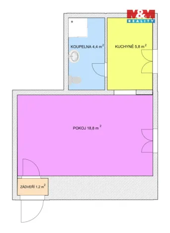Pronájem bytu 1+1, Ostrava - Moravská Ostrava, Čs. legií, 30 m2