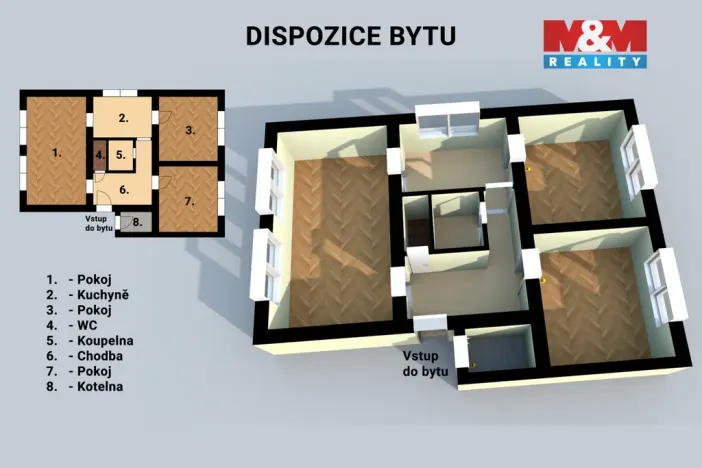 Prodej bytu 3+1, Uherský Brod, Rolnická, 74 m2