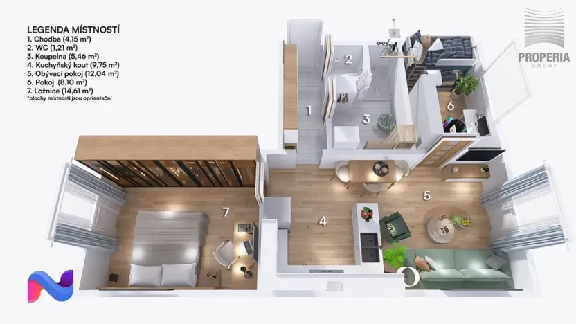 Prodej bytu 3+kk, Brno, Jasanová, 55 m2