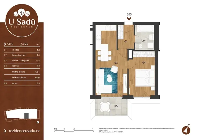 Prodej bytu 2+kk, Hradec Králové, Na Střezině, 45 m2