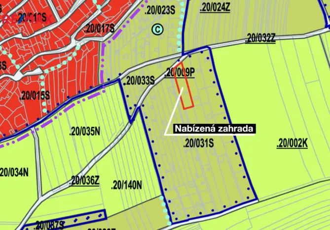 Prodej zahrady, Olomouc - Droždín, 1911 m2